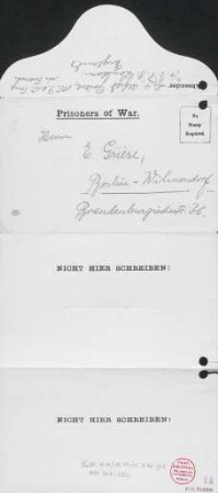 [Alfred Griese an E. Griese in Berlin]