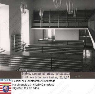 Darmstadt, Schloss / Landesbibliothek / Katalogsaal, Blick von Osten nach Westen
