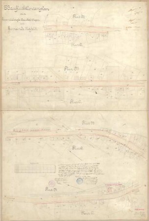 Baufluchtlinienplan über die Provinzialstraße Kreuzthal-Siegen in der Gemeinde Klafeld