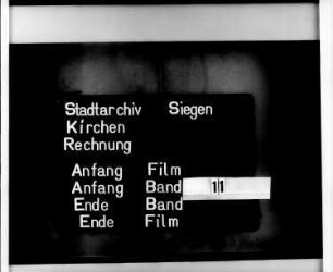 Kirchenrechnung der Stadt Siegen der Kirchmeister Jongen Frowin und Johann, Hermann Beckers + Sohn