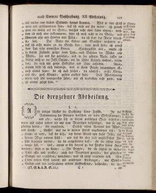 Die dreyzehnte Abtheilung.
