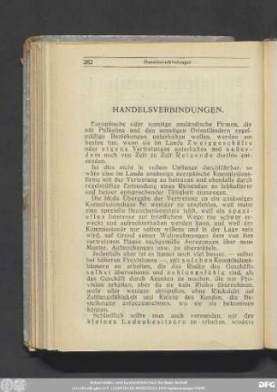 Handelsverbindungen.