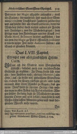 Das LVII. Capitel. Exempel von aberglaubischen Hexen-Curen