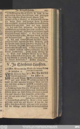 V. In Sterbens-Läufften.