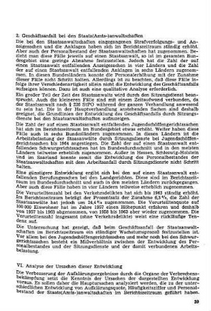 2. Geschäftsfall bei den Staats(Amts-)anwaltschaften