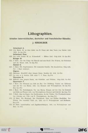 Lithographien (Nr. 622-708)