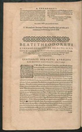 Beati Theodoreti Cyrensis Episcopi De Selectis Scripturae Sacrae Quaestionibus Ambiguis ...