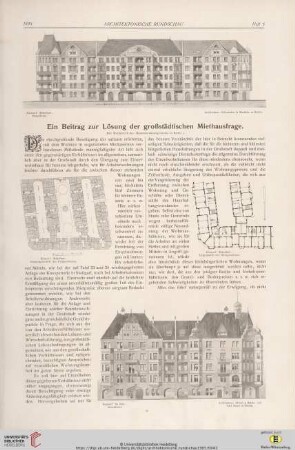 21: Ein Beitrag zur Lösung der großstädtischen Miethausfrage : der Wettbewerb des Beamtenwohnungsvereins zu Berlin