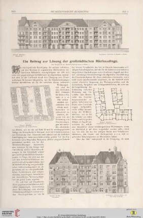 21: Ein Beitrag zur Lösung der großstädtischen Miethausfrage : der Wettbewerb des Beamtenwohnungsvereins zu Berlin