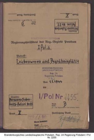 Leichenwesen und Begräbnisplätze, Ausfertigung von Leichenpässen