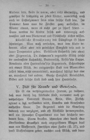 V. Diät für Kranke und Genesende