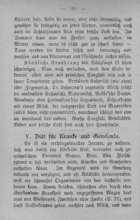 V. Diät für Kranke und Genesende