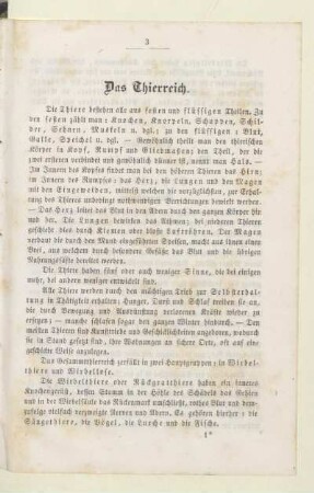 Das Thierreich