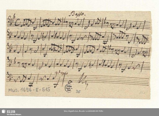 Basso. [Ripieno, untextiert, transp.]