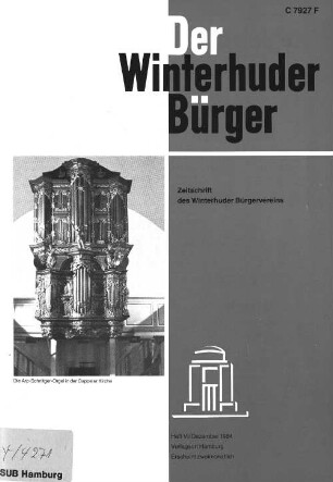 Heft VI / Dezember 1984 : Zeitschrift des Winterhuder Bürgervereins Heft VI/ Dezember 1984