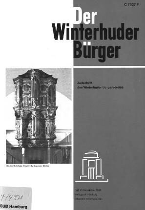 Heft VI / Dezember 1984 : Zeitschrift des Winterhuder Bürgervereins Heft VI/ Dezember 1984