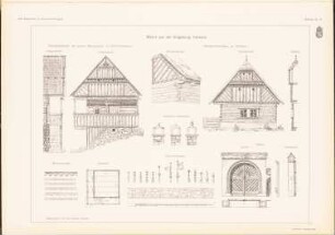 Motive, Turnau: Ansicht, Ansichten Details (aus: Das Bauernhaus in Österreich-Ungarn, hrsg.v. Ingenieur- und Architektenverein, 1906)