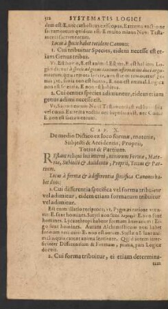 Cap. X. De medio Dictico ex loco formae, materiae, Subiecti & Accidentis, Proprii, Totius & Partium.