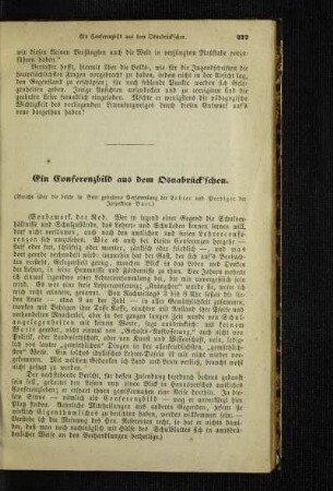 ¬Ein¬ Conferenzbild aus dem Osnabrück'schen : (Bericht über die dritte in Buer gehaltene Versammlung der Lehrer und Prediger der Inspektion Buer)