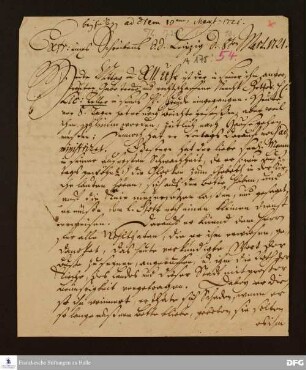 Auszug eines Briefs von [Unbekannt] an August Hermann Francke.