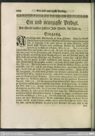 Ein und neunzigste Predigt