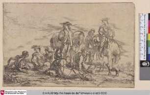 [Ein Zusammentreffen von Kavalieren und Landleuten; Gathering of cavalieri and peasants]