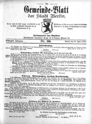 1919,26: Nr. 26, 29. Juni 1919