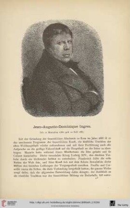 4: Jean-Auguste-Dominique Ingres : geb. zu Montauban 1780, gest. zu Paris 1867
