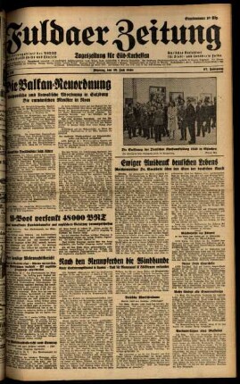 Ausgabe vom Montag, den 29. Juli 1940.