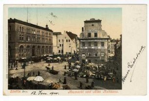 Stettin. Heumarkt und Altes Rathaus.