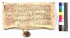 1327 Mai 29 (fritag nach sant Urbans tag) Eberhard von Rosenberg und seine Ehefrau Irmtraut (Irmendrut) verkaufen auf Wiederkauf Kloster Schöntal (Schönntal) um 90 lb hl ihre Mühle gen. die Hohe Mühle (Hohe Mül), also die der Burg Rosenberg zunächst gelegene Mühle, und ihre unmittelbar danach an der Kirnau (an demselben bache) zwischen Sindolsheim (Sindoltshein) und Rosenberg gelegene Mühle, die zuvor Eberhard Rüdt (Rude), Ritter, innehatte. Bürgen: 1) Arnold von Rosenberg, 2) Herr Konrad von Rossriet (Rosseriet), 3) Herr Dieter (Dyetrichen) von Berlichingen (Berlichen), [alle] Ritter, und 4) Hermann von Berlichingen Siegler: der A. Ausf. Perg., besch. - 1 Sg., besch. - Rv.: Super molendinum, quod dicitur Hohemul iuxta castrum Roßenberg et super molendinum situm infra Sindeltzhein et et Roßenberg