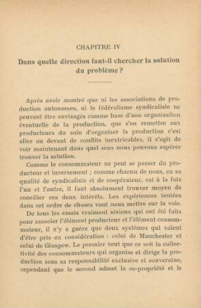 Chapitre IV Dans quelle direction faut-il chercher la solution du problème?