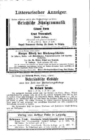 Litterarischer Anzeiger