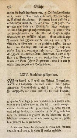 LXIV. Einladungsschreiben