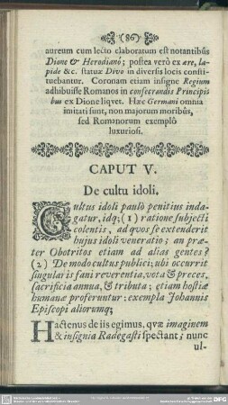 Caput V. De cultu idoli