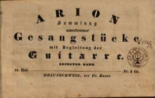 Arion : Sammlung auserlesener Gesangstücke mit Begleitung der Guitarre, 34,6