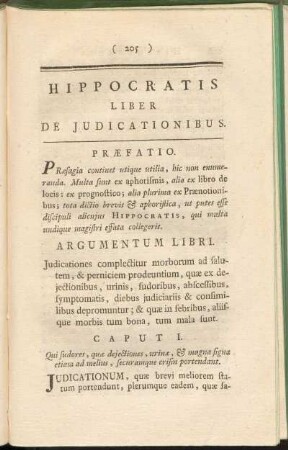 Hippocratis Liber De Judicationibus