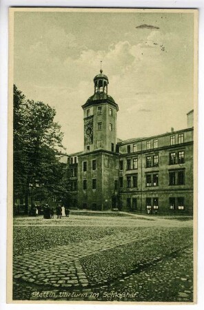 Stettin, Uhrturm im Schloßhof