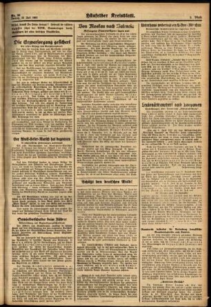 Zweite Ausgabe vom Freitag, den 23. Juli 1937.