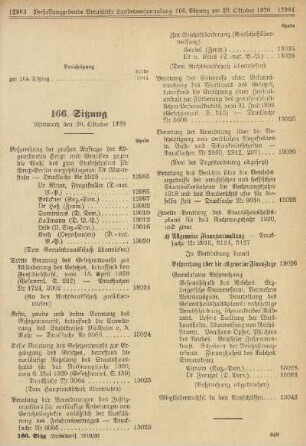 166. Sitzung. Mittwoch den 20. Oktober 1920