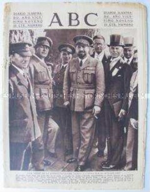 Illustrierte spanische Tageszeitung "ABC", Titelfoto: General Balbo und der Flieger Willy Post