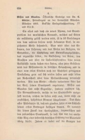 658-662 [Rezension] Güttler, Carl, Wissen und Glauben