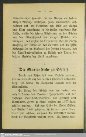 I. Die Marienkirche zu Schleiz
