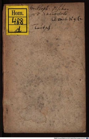 Ein kurtzer einfeltiger bericht vom heiligen hochwürdigen Abentmal des waren Leibes und Blutes unsers lieben Herrn und Heilandts Jhesu Christi : Gestalt unnd Geprediget durch Christofferum Fischer ... Anno 1556