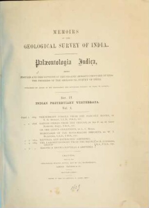 On Vertebrate Fossils from the Panchet Rocks, near Ranigunj, Bengal