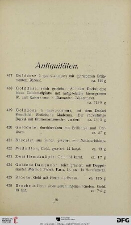 Antiquitäten (Nr. 417-574)