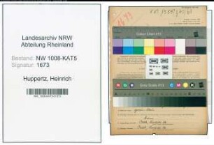 Entnazifizierung Heinrich Huppertz , geb. 24.08.1884 (Lehrer)