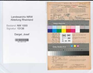 Entnazifizierung Josef Dargel, geb. 04.02.1900 (Verwaltungsgehilfe)