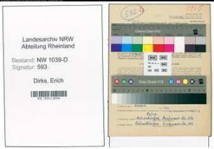 Entnazifizierung Erich Dirks , geb. 27.02.1909 (Gefaengnisaufseher)