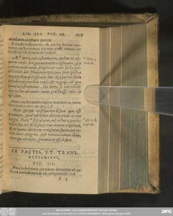 De Pactis, Et Transactionibus, Tit. III.